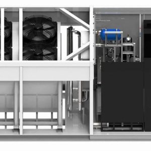 Контейнер жидкостного охлаждения 20 футов с интегрированной градирней — JM Technology